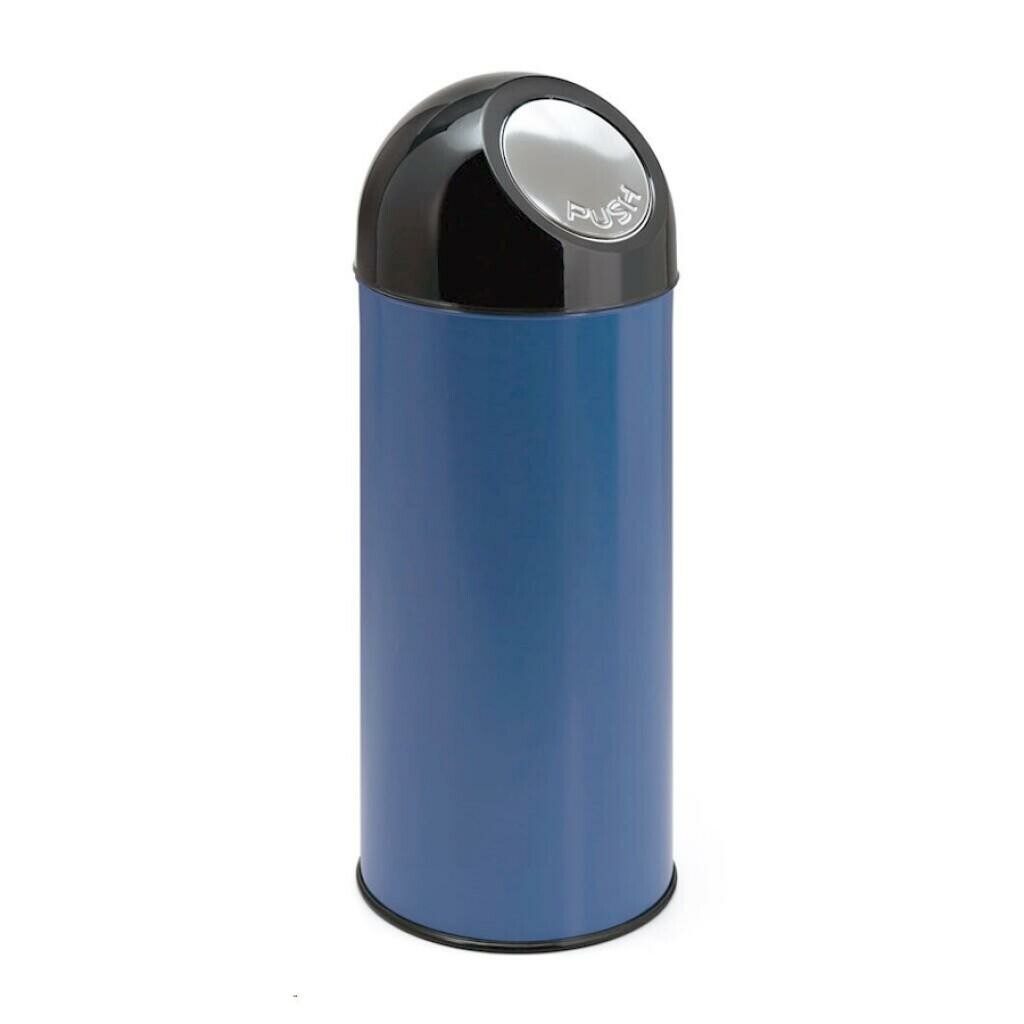 verkoper Berouw Smeren Afvalbak met pushdeksel en binnenemmer 55 liter blauw-zwart | Bestel  eenvoudig bij Begra