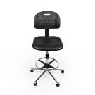 Ergonomische en verstelbare werkplaatsstoel op wielen/glijders - BT