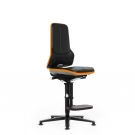 Bimos werkstoel Neon met glijders en voetsteun Oranje