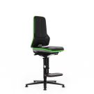 Bimos werkstoel Neon met glijders en voetsteun Groen