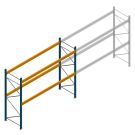 Gebruikte JH MPB palletstelling 3000x3300x1100mm (hxbxd) 2 niveaus beginsectie