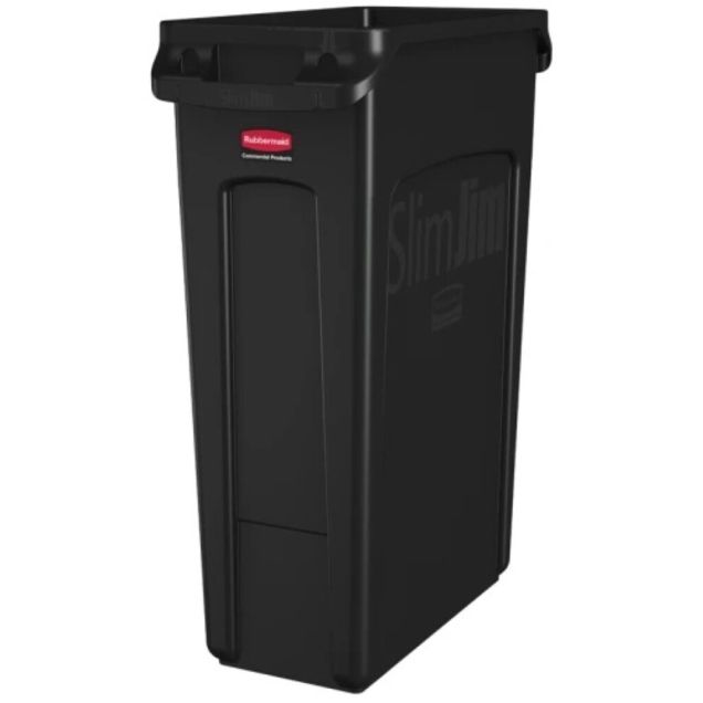 Slim Jim container met luchtsleuven 87 Liter Zwart