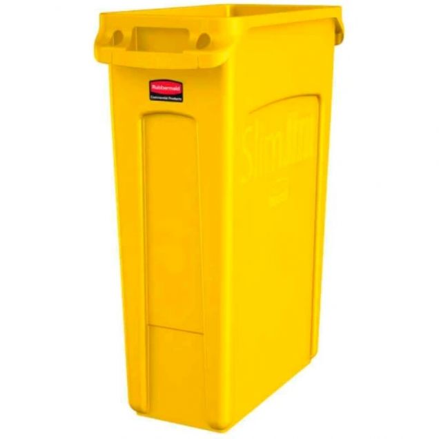 Slim Jim container met luchtsleuven 87 Liter Geel