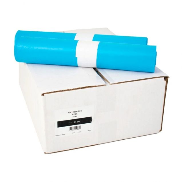 Afvalzakken 120L 700x1100x0.21mm Blauw - rol van 20 zakken