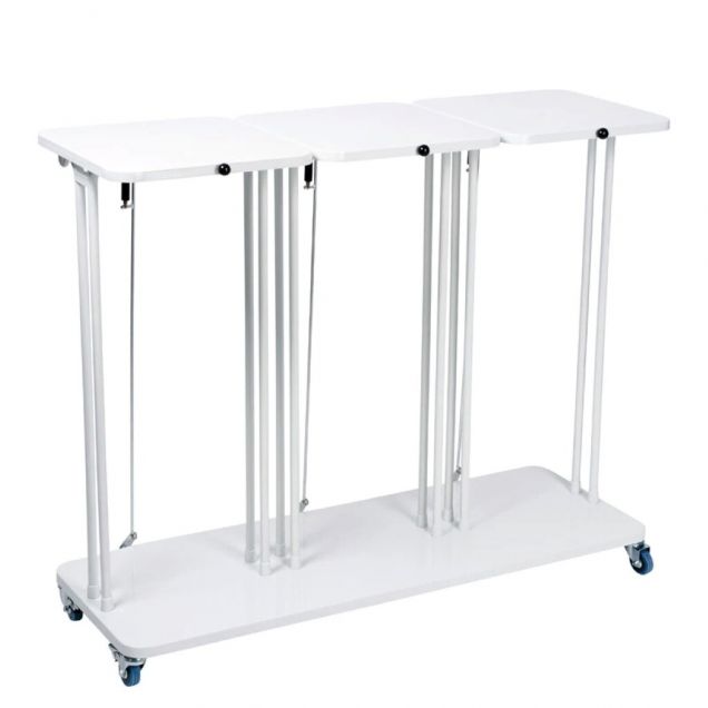 Afvalbak Combo met deksel 3x60 Liter Wit