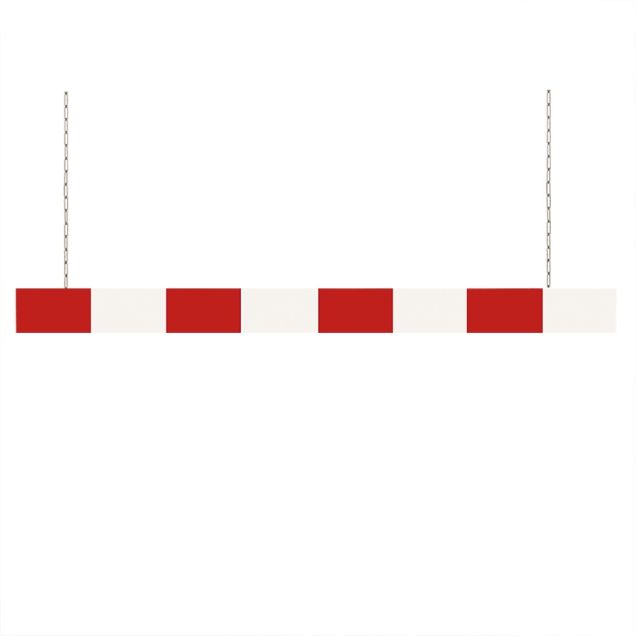 MORION hoogtebegrenzer aluminium  2000x20x150mm rood/wit