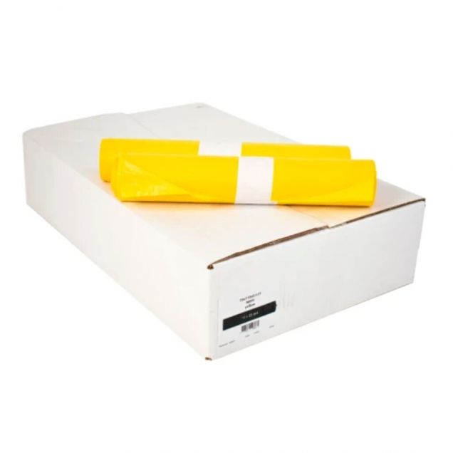 Afvalzakken 120L 700x1100x0.21mm Geel  - rol van 25 zakken