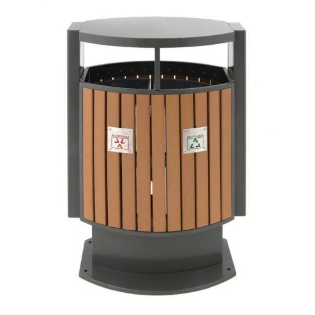 Buitenafvalbak voor afvalscheiding 2x39 Liter Houtlook
