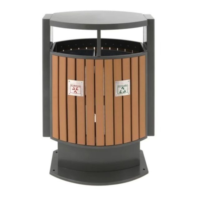 Buitenafvalbak voor afvalscheiding 2x39 Liter Houtlook