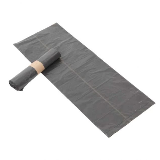 Afvalzakken 60L 600x800x0.5mm KOMO grijs - rol van 20 zakken