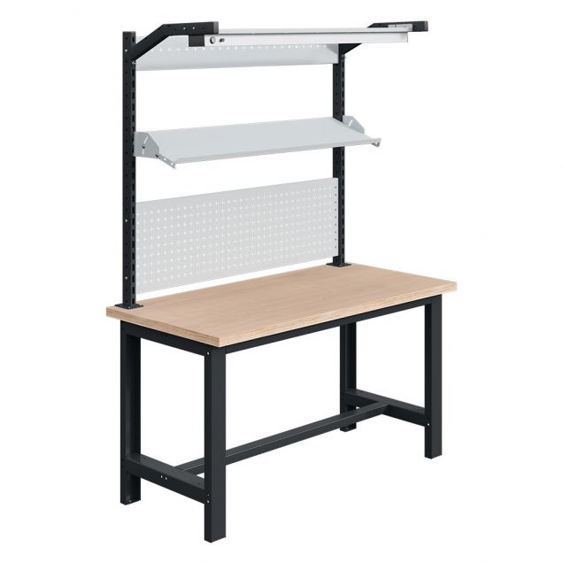 Werkbank Sofame 24W LED-verlichting multiplex 40mm 1500x750x840mm 1500kg Antraciet