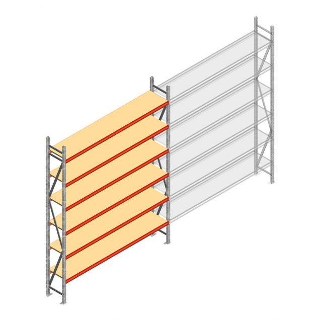 Grootvakstelling AR 3000x2700x400 mm (hxbxd) 6 niveaus verzinkt beginsectie