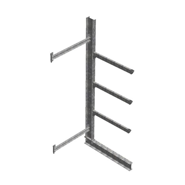 Zware draagarmstelling thermisch verzinkt enkelzijdig 3500x1200x1200mm (hxbxd) 3 niveaus aanbouwsectie