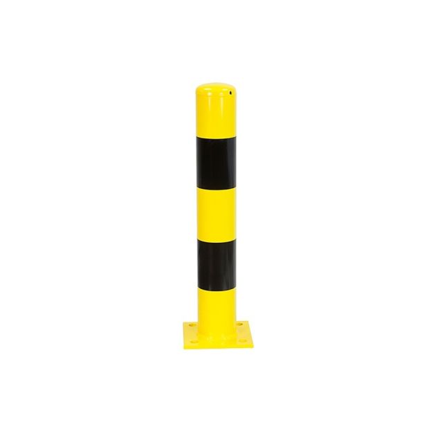 Afschermpaal op voetplaat 114x3,6x750mm Geel/zwart