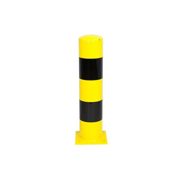 Afschermpaal op voetplaat 159x4,5x750mm Geel/zwart