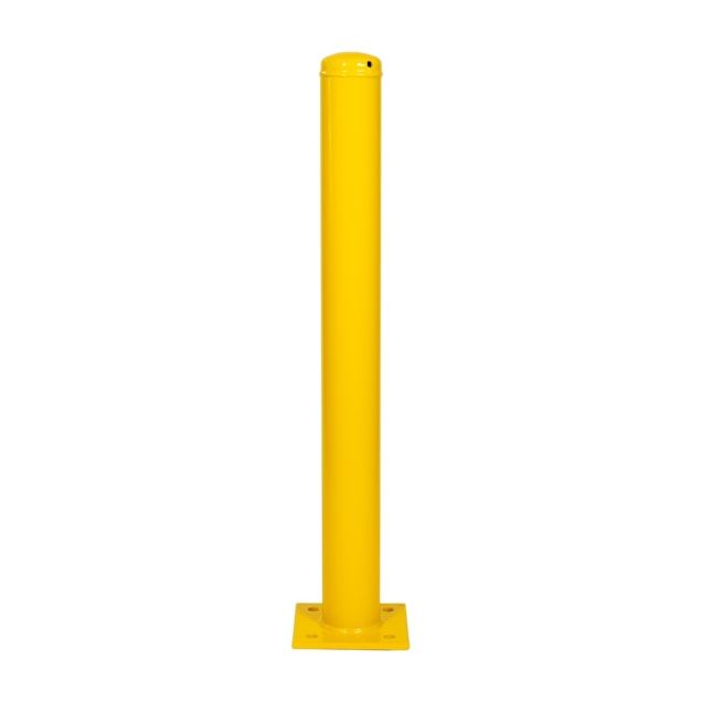 Afschermpaal op voetplaat 76x3,25x750mm Geel