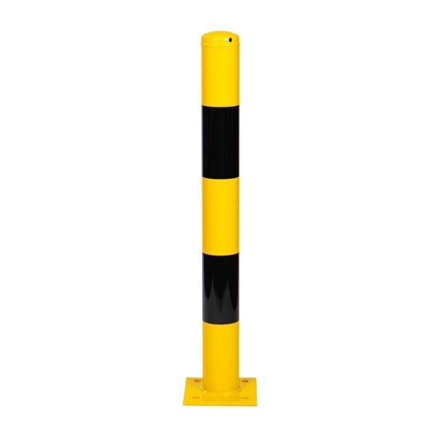 Afschermpaal op voetplaat 76x3,25x750mm Geel/zwart