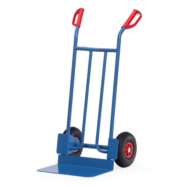 Stalen steekwagen 250 kg 1150 mm met luchtbanden, extra grote schep