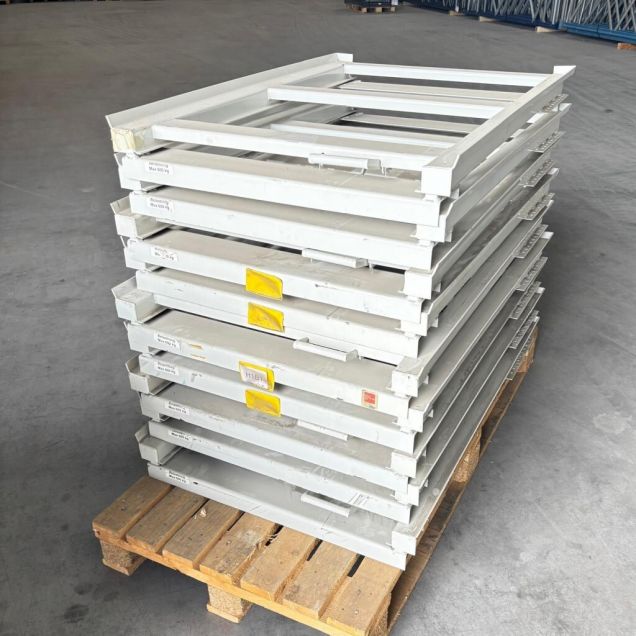Voordeelpartij 10 gebruikte palletlades voor palletstelling 1200x800 mm wit