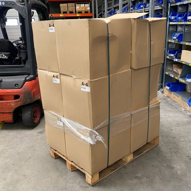 Voordeelpartij 144 nieuwe magazijnbakken A4 350x210x160 mm (lxbxh) rood