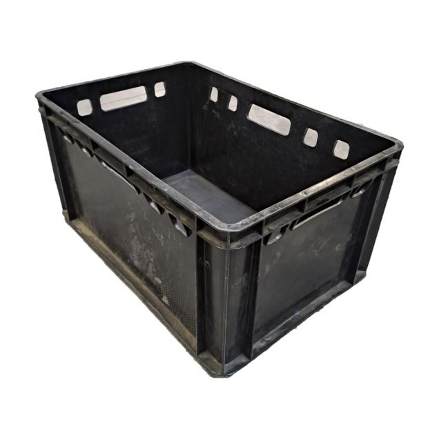 Gebruikte magazijnbak, stapelbak Peksan 600x400x300 mm (lxbxh) zwart