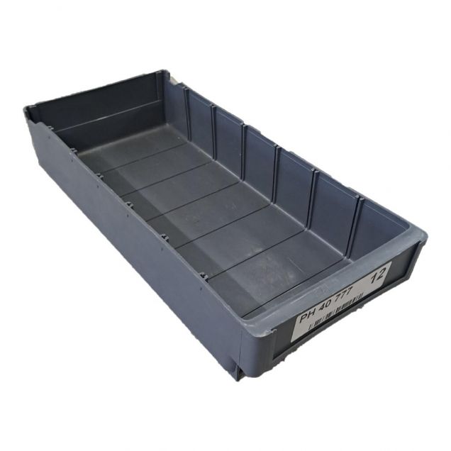 Gebruikte magazijnbak, stellingbak 400x180x80 mm (lxbxh) grijs