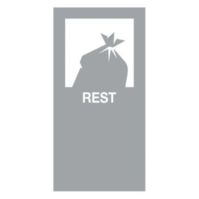 Magnetische sticker voor modulaire afvalscheidingsunit rest grijs