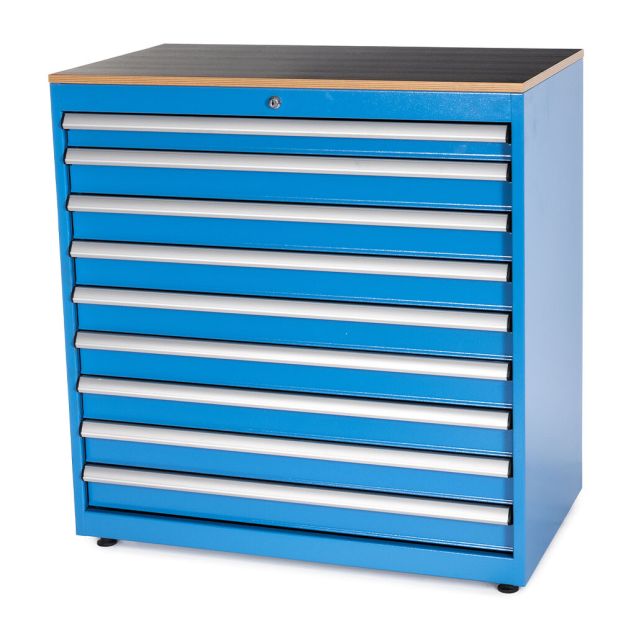 Gereedschapskast met 9 laden 1048x1010x570 mm (hxbxd) blauw