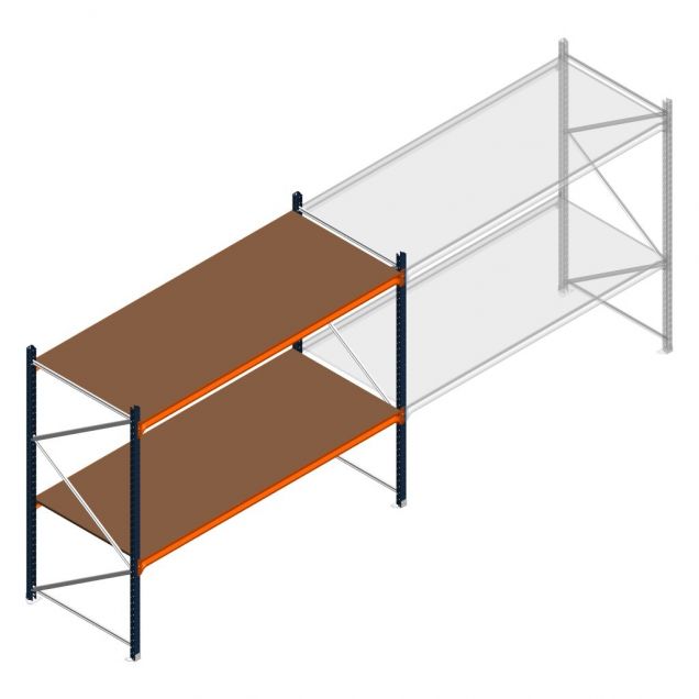 Grootvakstelling Kimer 2000x2400x1000 mm (hxbxd) 2 niveaus beginsectie met voorgemonteerde frames