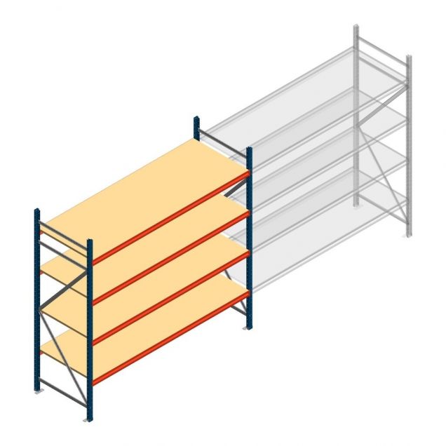 Gebruikte grootvakstelling Kimer 2000x2700x800 mm (hxbxd) 4 niveaus beginsectie