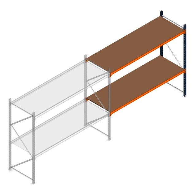 Grootvakstelling Kimer 2000x2400x800 mm (hxbxd) 2 niveaus aanbouwsectie met voorgemonteerde frames