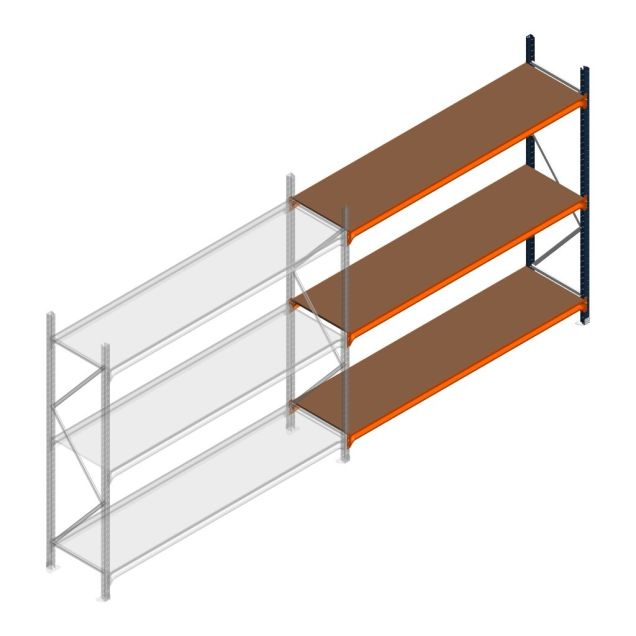 Grootvakstelling Kimer 2250x2400x600 mm (hxbxd) 3 niveaus aanbouwsectie met voorgemonteerde frames