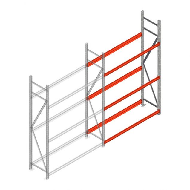 Bandenstelling grootvak AR 2250x1610x500mm (hxbxd) 3 niveaus aanbouwsectie