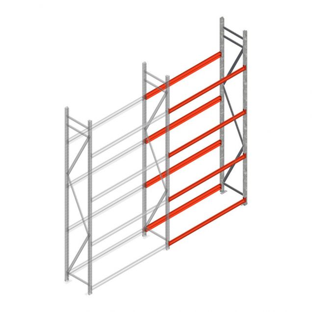Bandenstelling grootvak AR 3000x1610x500mm (hxbxd) 4 niveaus aanbouwsectie