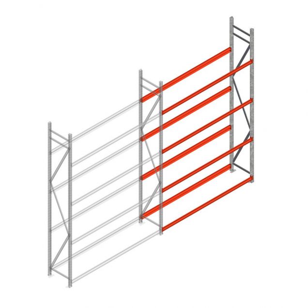 Bandenstelling grootvak AR 3000x2010x500mm (hxbxd) 4 niveaus aanbouwsectie