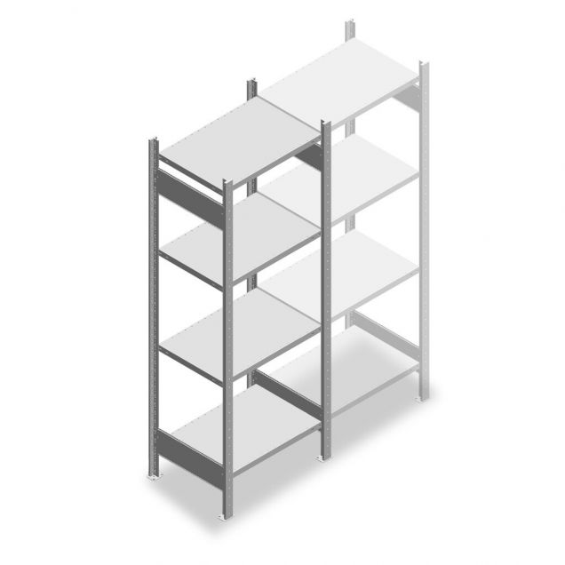 Legbordstelling Heavy Duty 2000x750x500mm (hxbxd) 4 niveaus 150 kg beginsectie