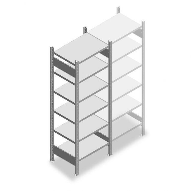 Legbordstelling Heavy Duty 2000x750x500mm (hxbxd) 6 niveaus 150 kg beginsectie