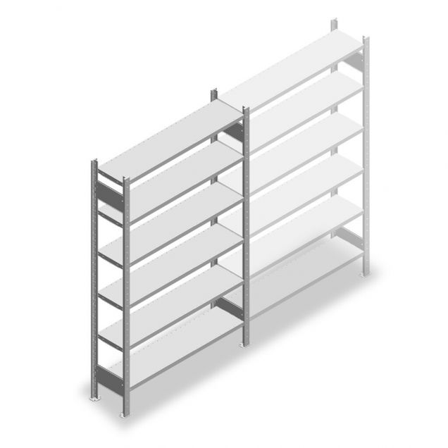 Legbordstelling Heavy Duty 2000x1300x300mm (hxbxd) 6 niveaus 150 kg beginsectie