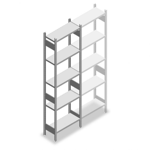Legbordstelling Heavy Duty 2500x750x300mm (hxbxd) 5 niveaus 150 kg beginsectie