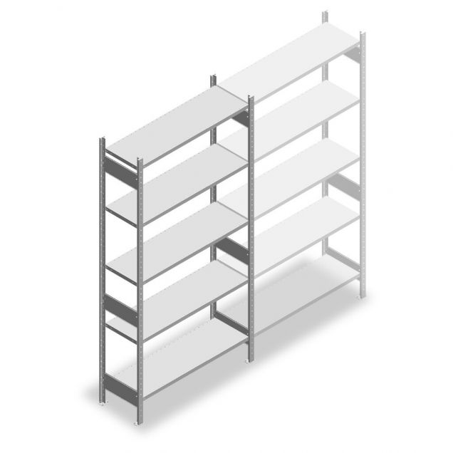 Legbordstelling Heavy Duty 2500x1300x400mm (hxbxd) 5 niveaus 150 kg beginsectie