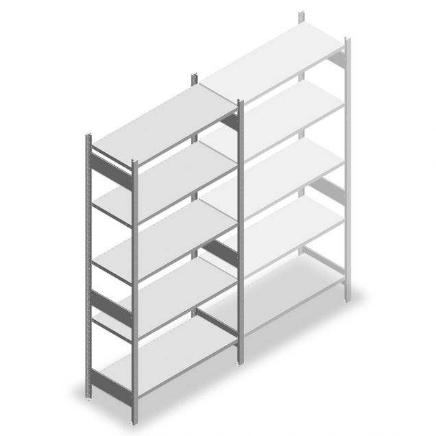 Legbordstelling Heavy Duty 2500x1300x500mm (hxbxd) 5 niveaus 150 kg beginsectie