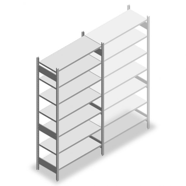 Legbordstelling Heavy Duty 2500x1300x500mm (hxbxd) 7 niveaus 150 kg beginsectie