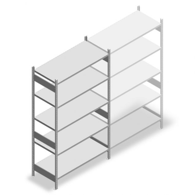 Legbordstelling Heavy Duty 2500x1300x600mm (hxbxd) 5 niveaus 250 kg beginsectie