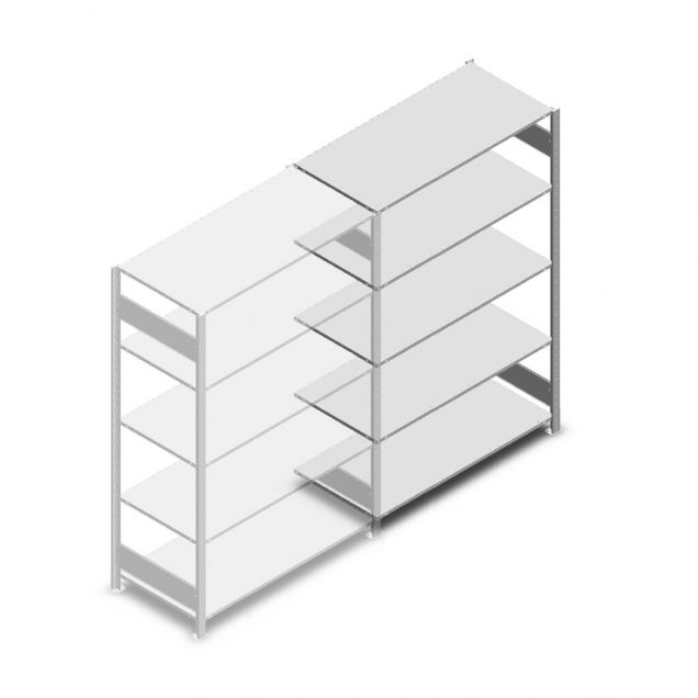 Legbordstelling Heavy Duty 2000x1300x600 mm (hxbxd) 5 niveaus 250 kg aanbouwsectie