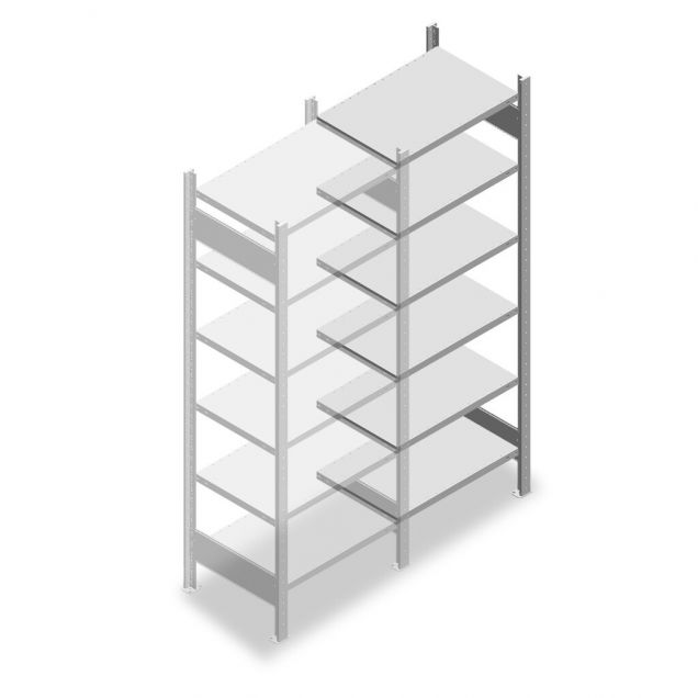 Legbordstelling Heavy Duty 2000x750x500mm (hxbxd) 6 niveaus 150 kg aanbouwsectie