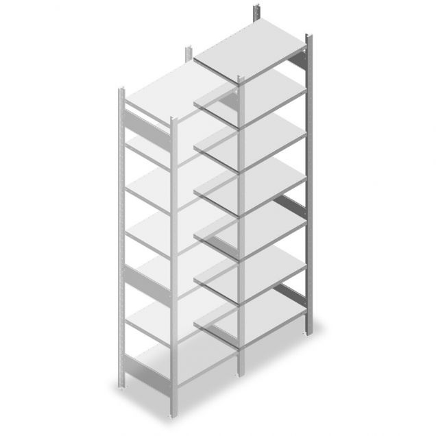Legbordstelling Heavy Duty 2500x750x500mm (hxbxd) 7 niveaus 150 kg aanbouwsectie