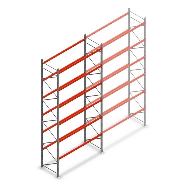 Palletstelling AR T2 6000x2700x1100mm (hxbxd) 6 niveaus 1820kg/niv beginsectie