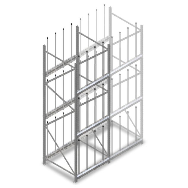 Ruitenstelling 3000x920x900 mm (hxbxd) 3 niveaus beginsectie