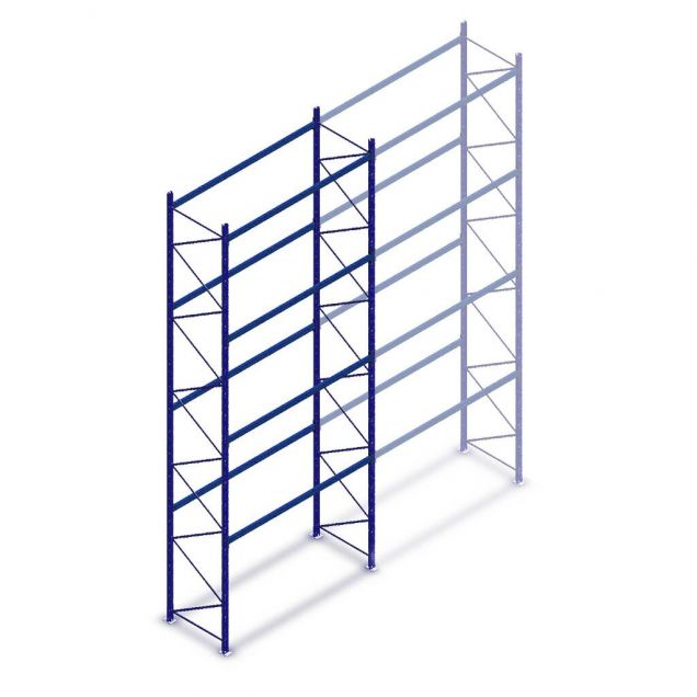 Gebruikte Stow palletstelling 5500x2700x1100mm (hxbxd) 4 niveaus beginsectie