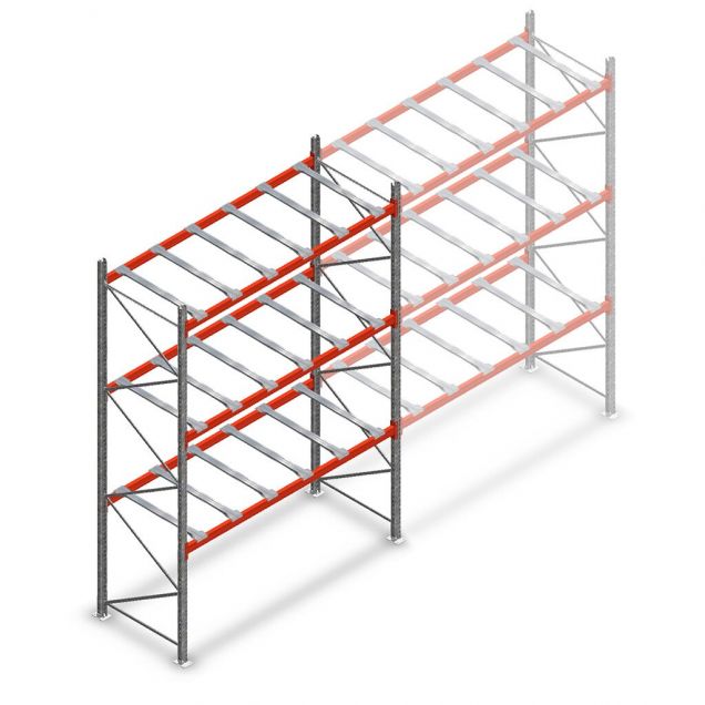 Deels gebruikte AR T2 palletstelling 4000x2700x900 mm (hxbxd) 3 niveaus beginsectie